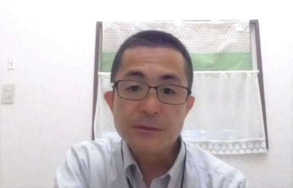日本プロボクシング協会の理事会後、オンラインで取材対応する新田渉世事務局長（川崎新田ジム会長）