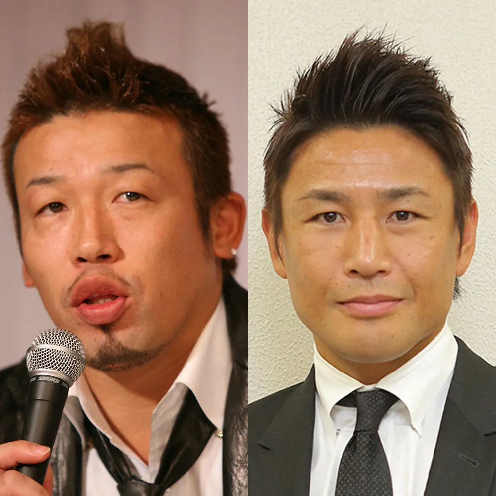 武蔵（左）と魔裟斗（右）