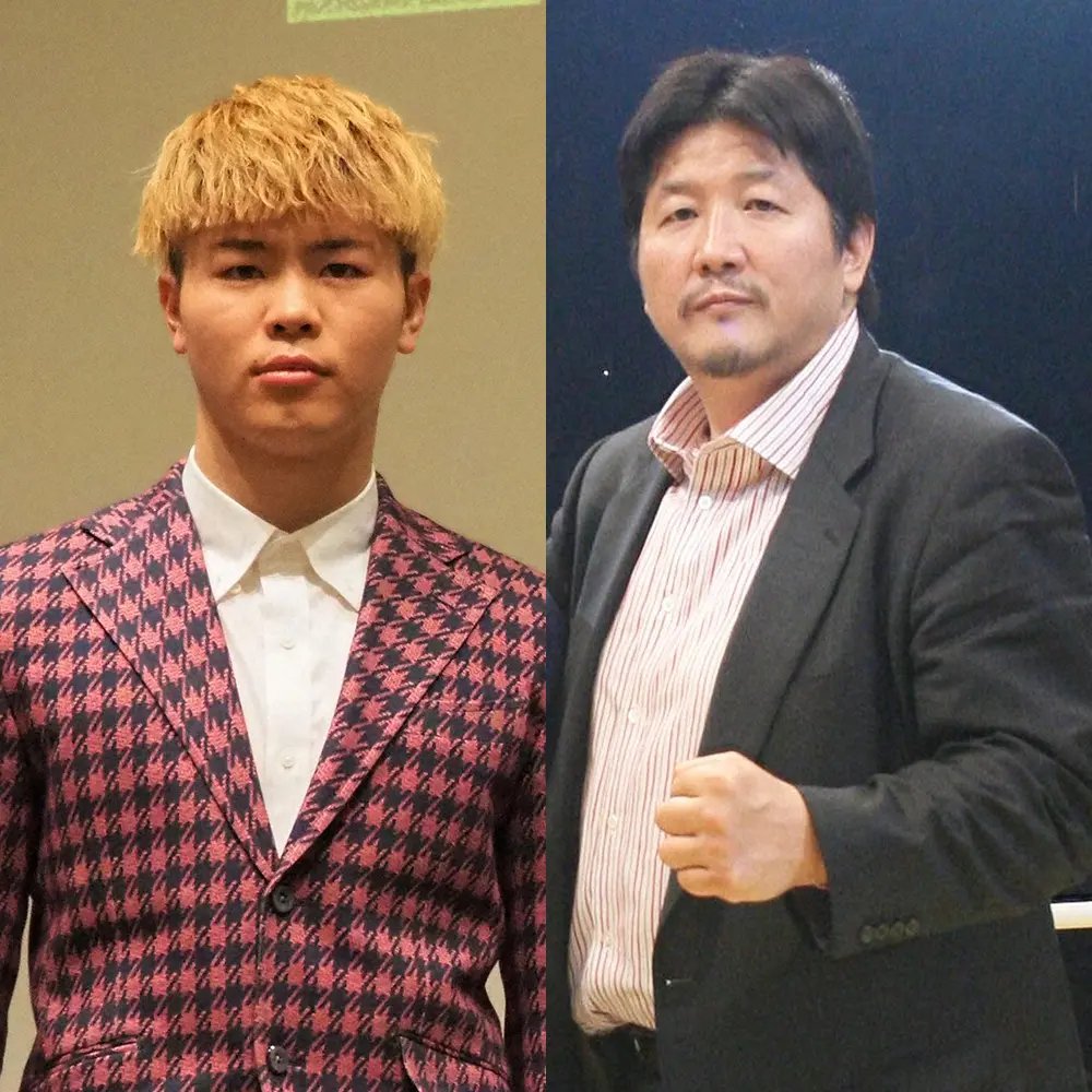 那須川天心（左）と前田日明（右）