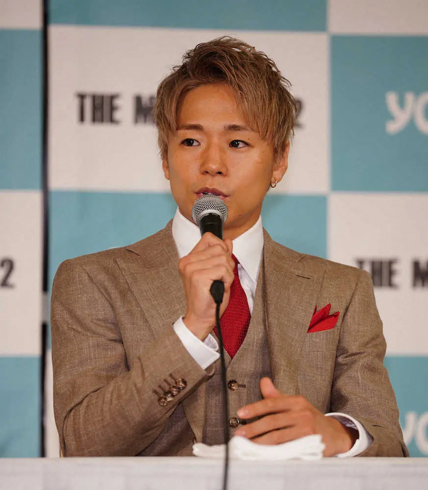 ＜THE　MATCH2022＞意気込みを語る武尊（撮影・島崎忠彦）