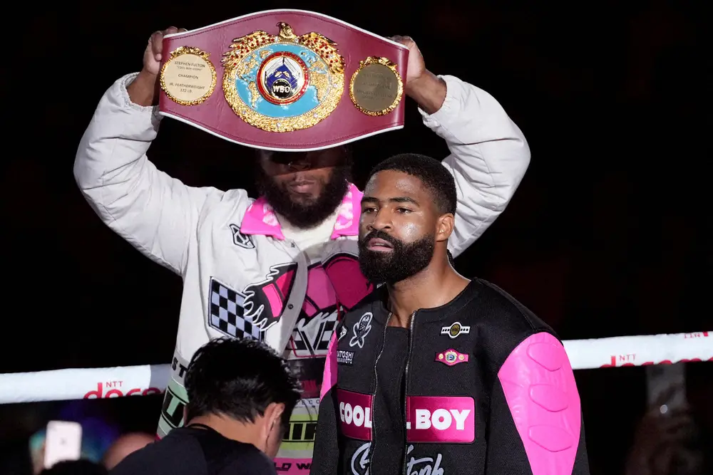 ＜WBC・WBO世界スーパーバンタム級TM　スティーブン・フルトン・井上尚弥＞リングインしたフルトン（AP）