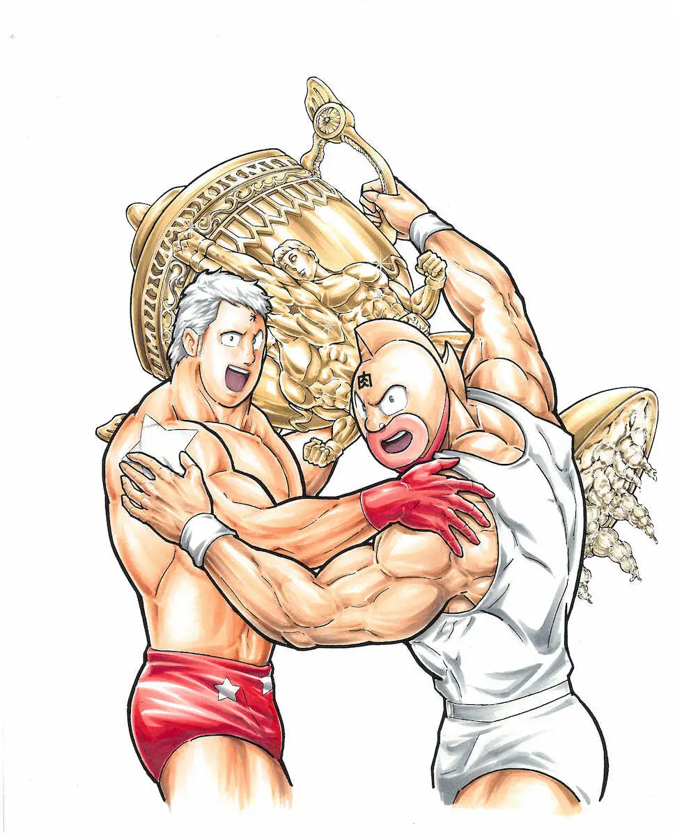 ゆでたまご氏の「キン肉マン」では主人公のキン肉マン（右）とタッグを組んだテリーマン