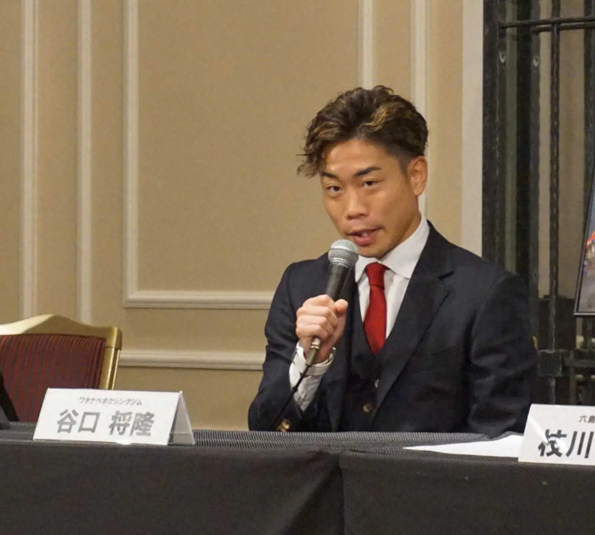 東洋タイトル戦へ意気込みを語る谷口将隆