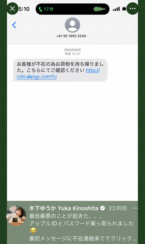 木下ゆうかツイッター（＠mochiko0204）から