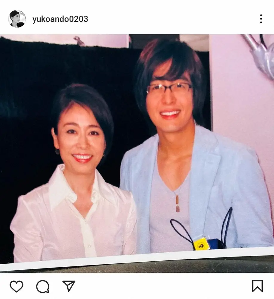 安藤優子氏のインスタグラム（@yukoando0203）より　左から安藤氏、ペ・ヨンジュン