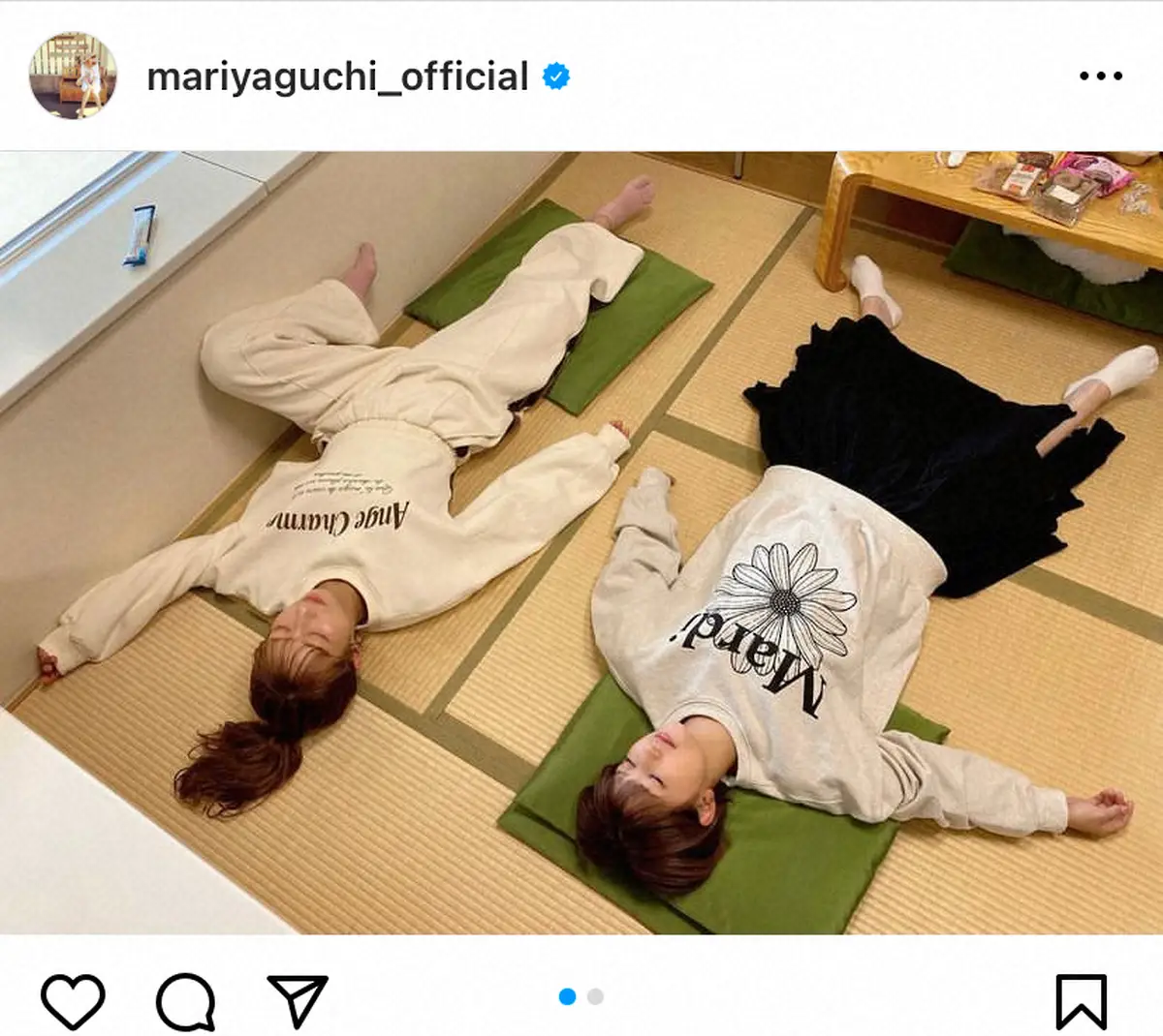 矢口真里公式インスタグラム（@mariyaguchi_official)から