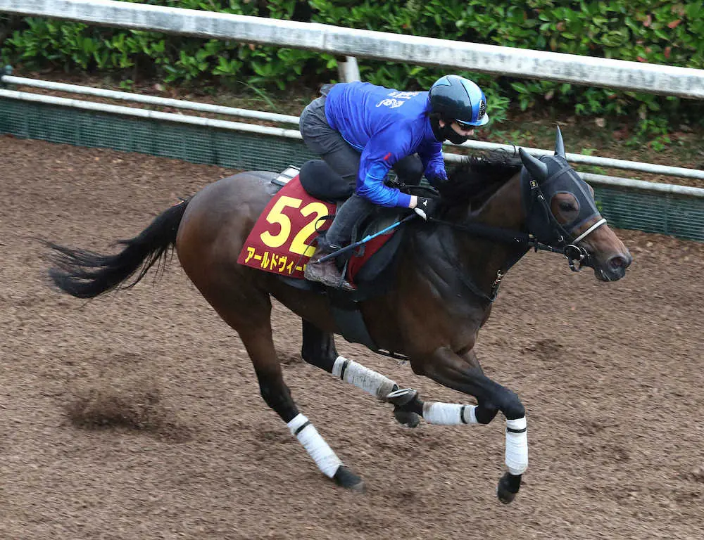＜オークス＞松山を背に坂路を単走で追い切るアールドヴィーヴル