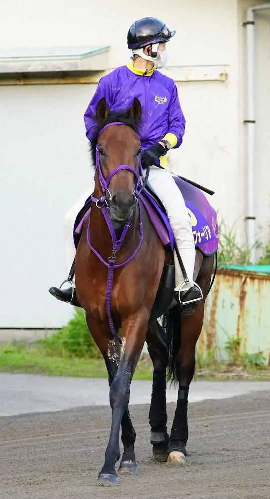 馬場に向かうエフフォーリア（撮影・村上　大輔）