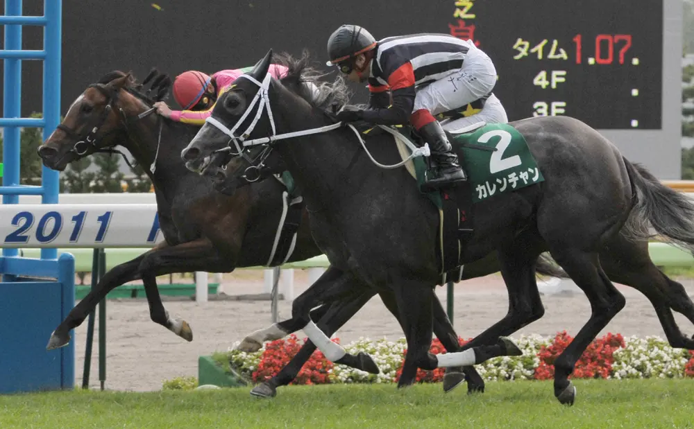 2011年、第18回函館スプリントＳを制したカレンチャン（手前）