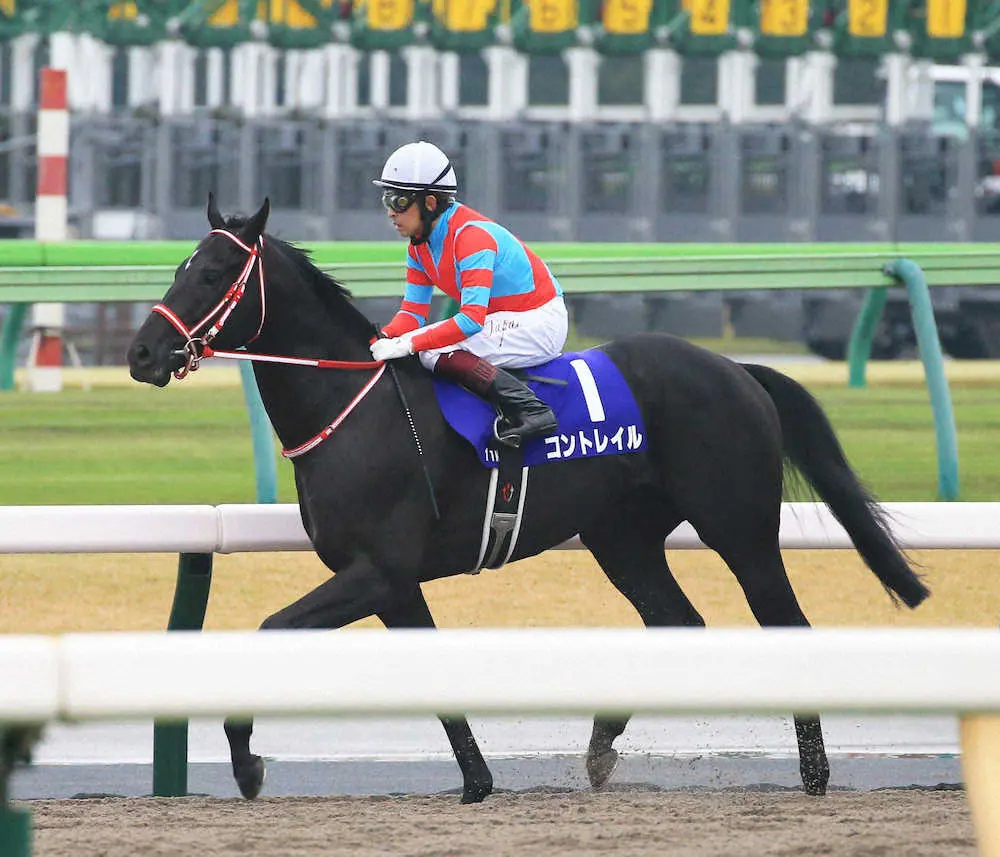 天皇賞・秋2着となった福永騎乗のコントレイル（撮影・西川祐介）
