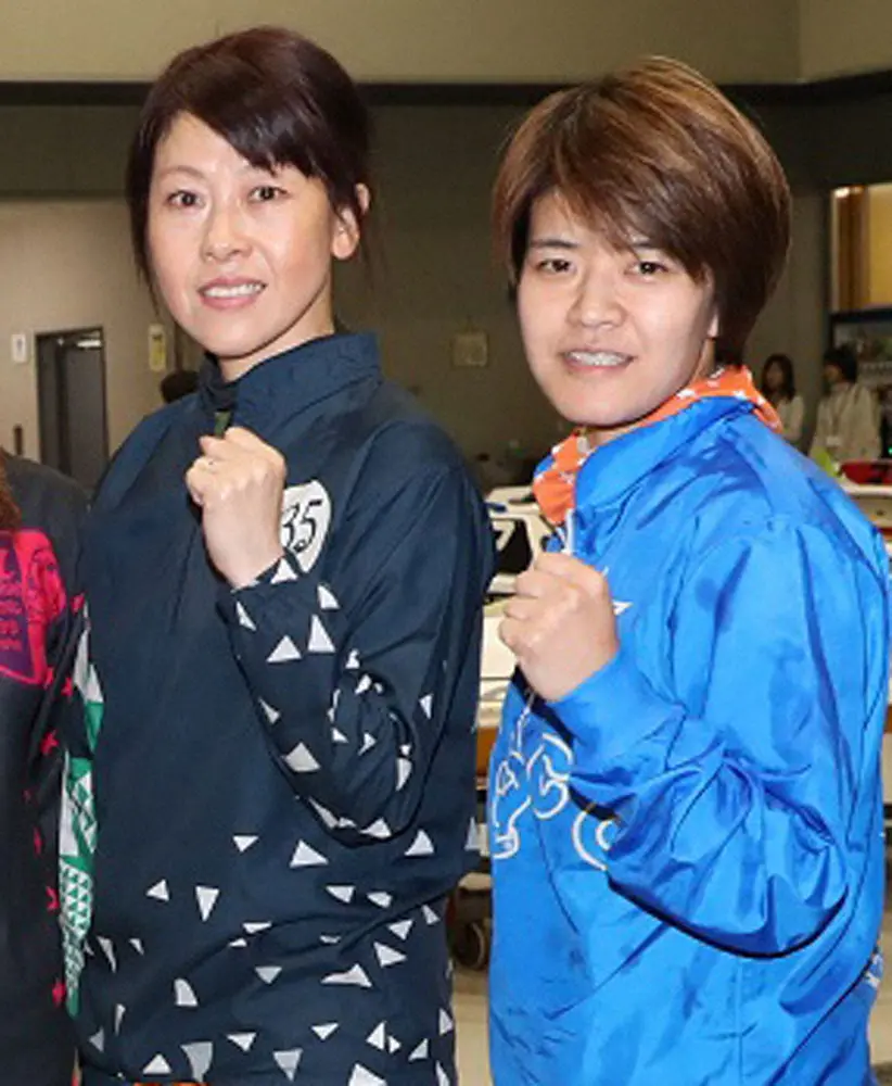 寺田千恵（左）と遠藤エミ