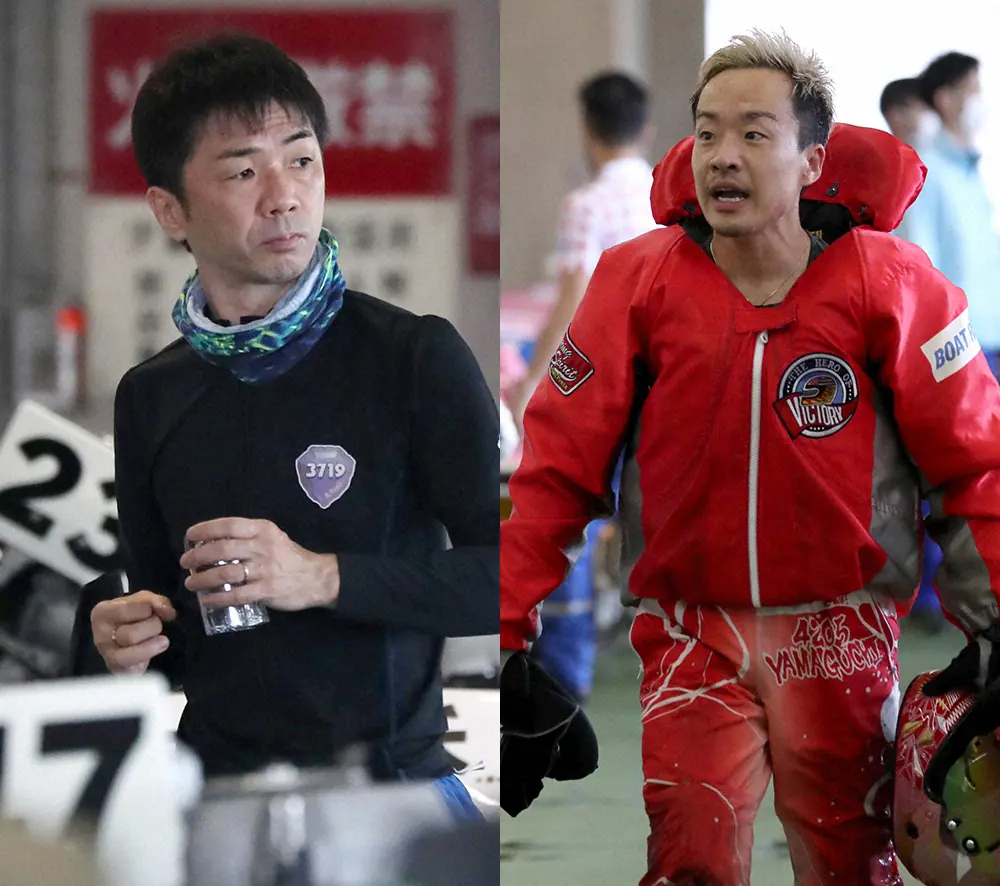 辻栄蔵（左）と山口剛