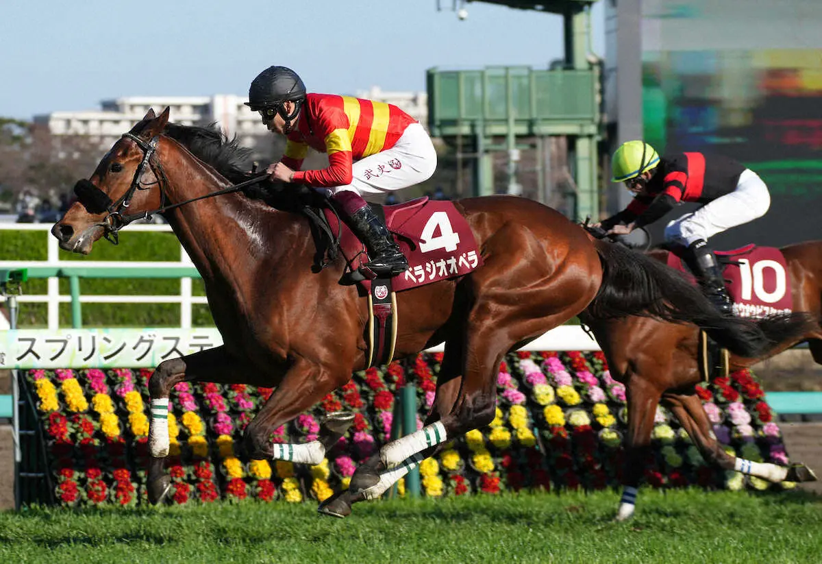 ＜スプリングS＞レースを制したベラジオオペラ（撮影・郡司　修）