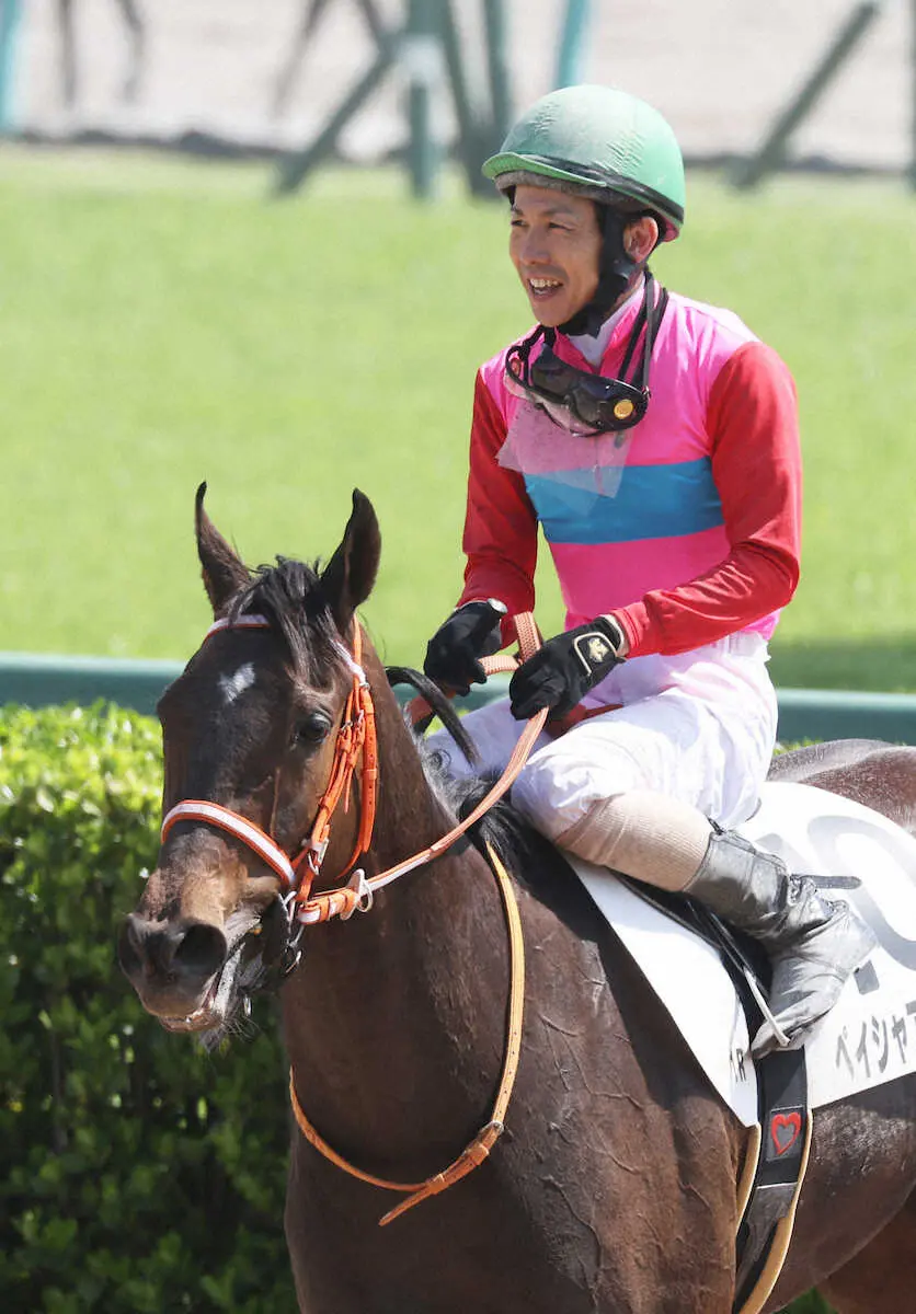 ＜中山1R＞ペイシャアンジェロで3着の松岡は通算12000回騎乗を達成（撮影・村上　大輔）