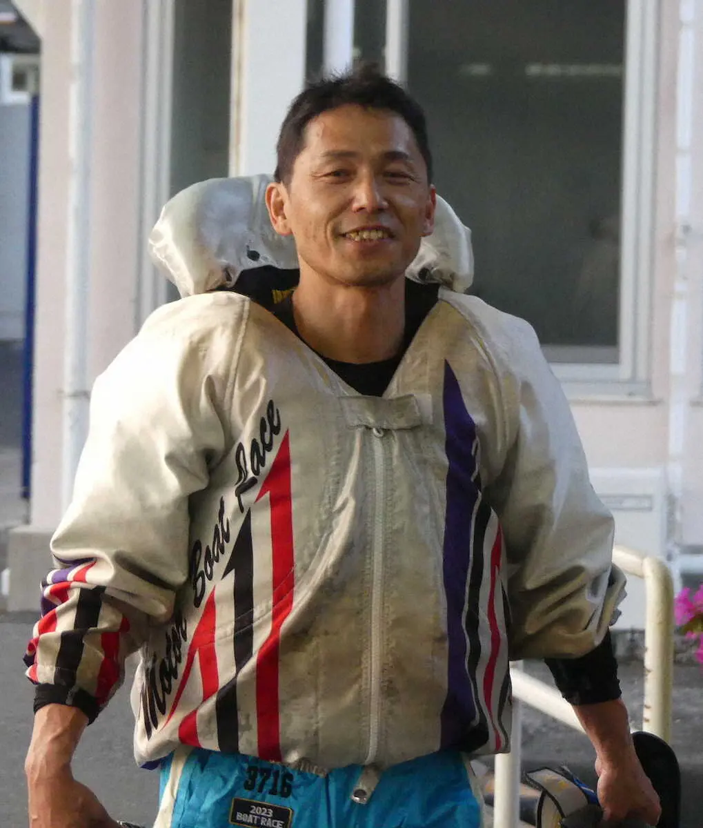 準優勝戦12Rを逃げ切り、優勝戦1号艇を獲得した石渡鉄兵