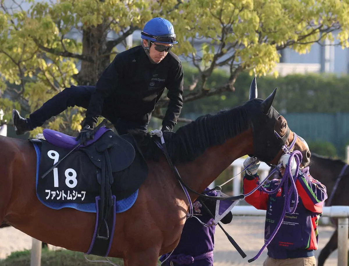 ファントムシーフに跨がる武豊（撮影・亀井　直樹）　