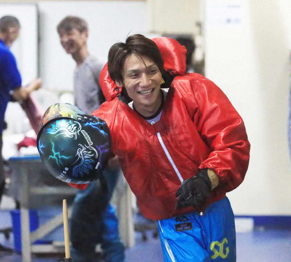＜ファン感謝3Daysボートレースバトルトーナメント　江戸川12Rセミファイナル＞ファイナル出場が決まった上野　（撮影・西川祐介）