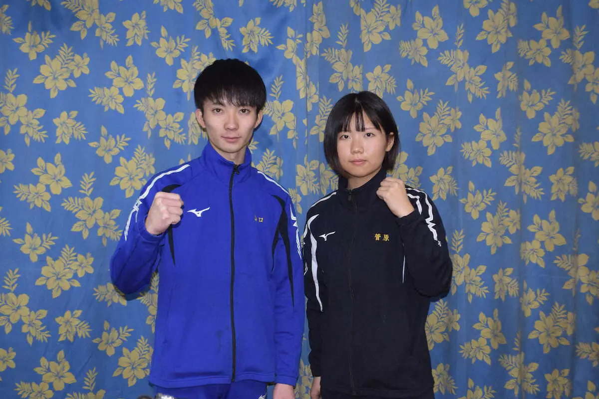 1月12日の川口オートでデビューを果たす山口航太（左）と菅原すずの