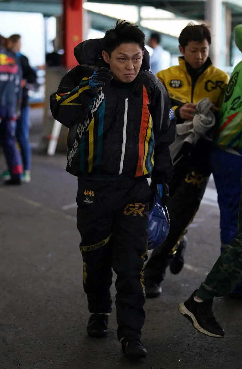 ＜ボートレース戸田　4日目＞レースを終えた桐生（撮影・木村　揚輔）