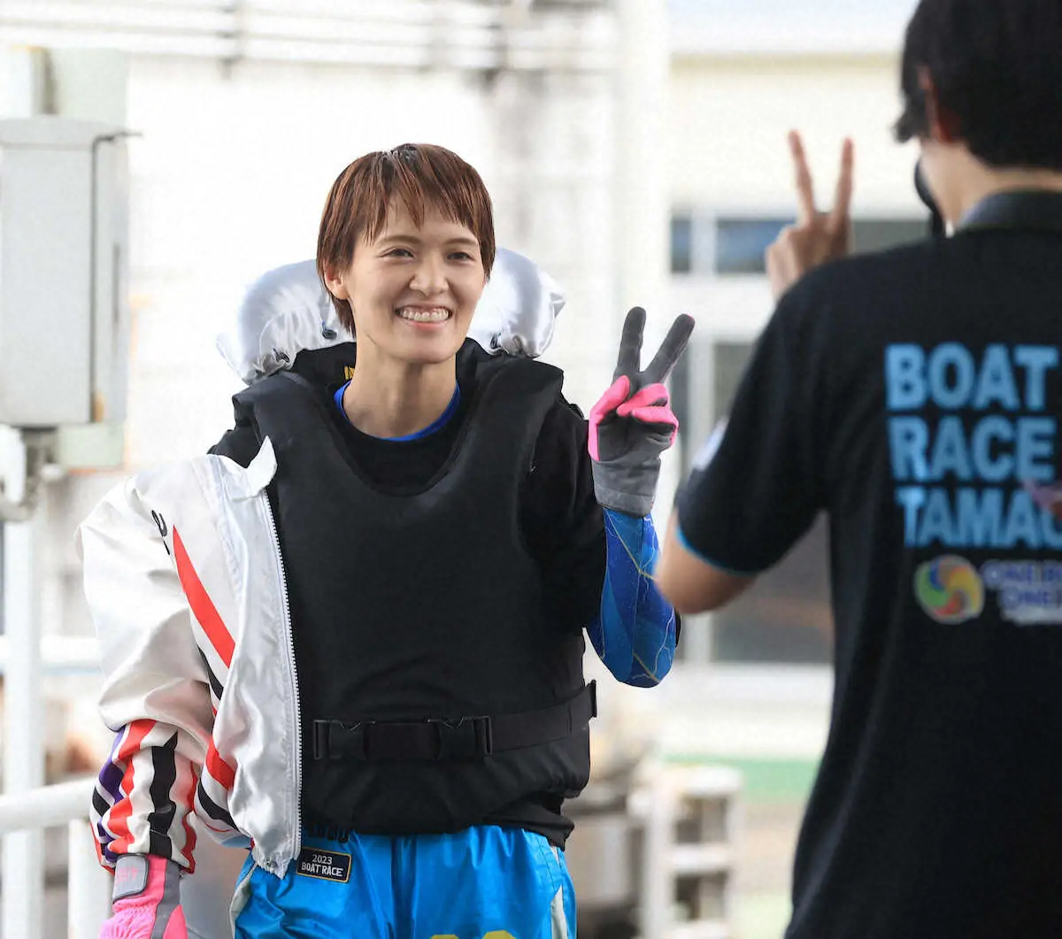 ＜ボートレースオールスター　第4日＞1R、1着となった渡辺優美　　（撮影・西川祐介）