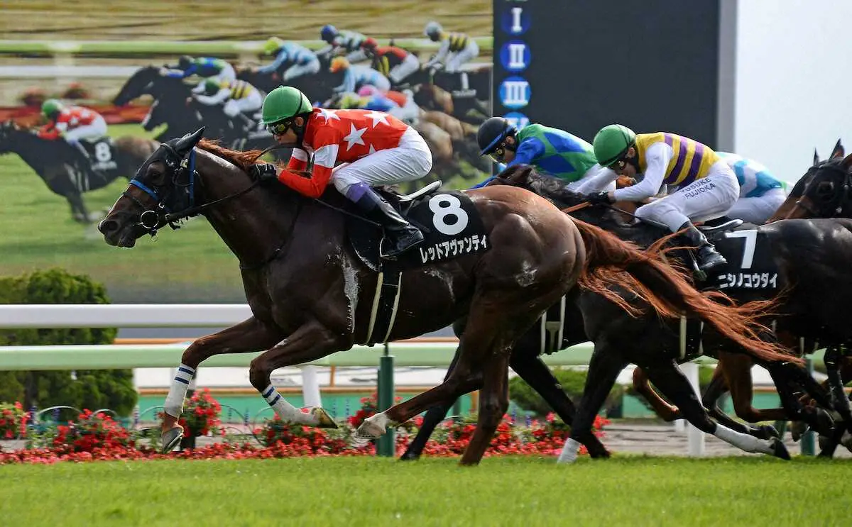 ＜STV杯＞ゴール前で大外から急襲して勝ったレッドアヴァンティ（撮影・千葉　茂）　　　