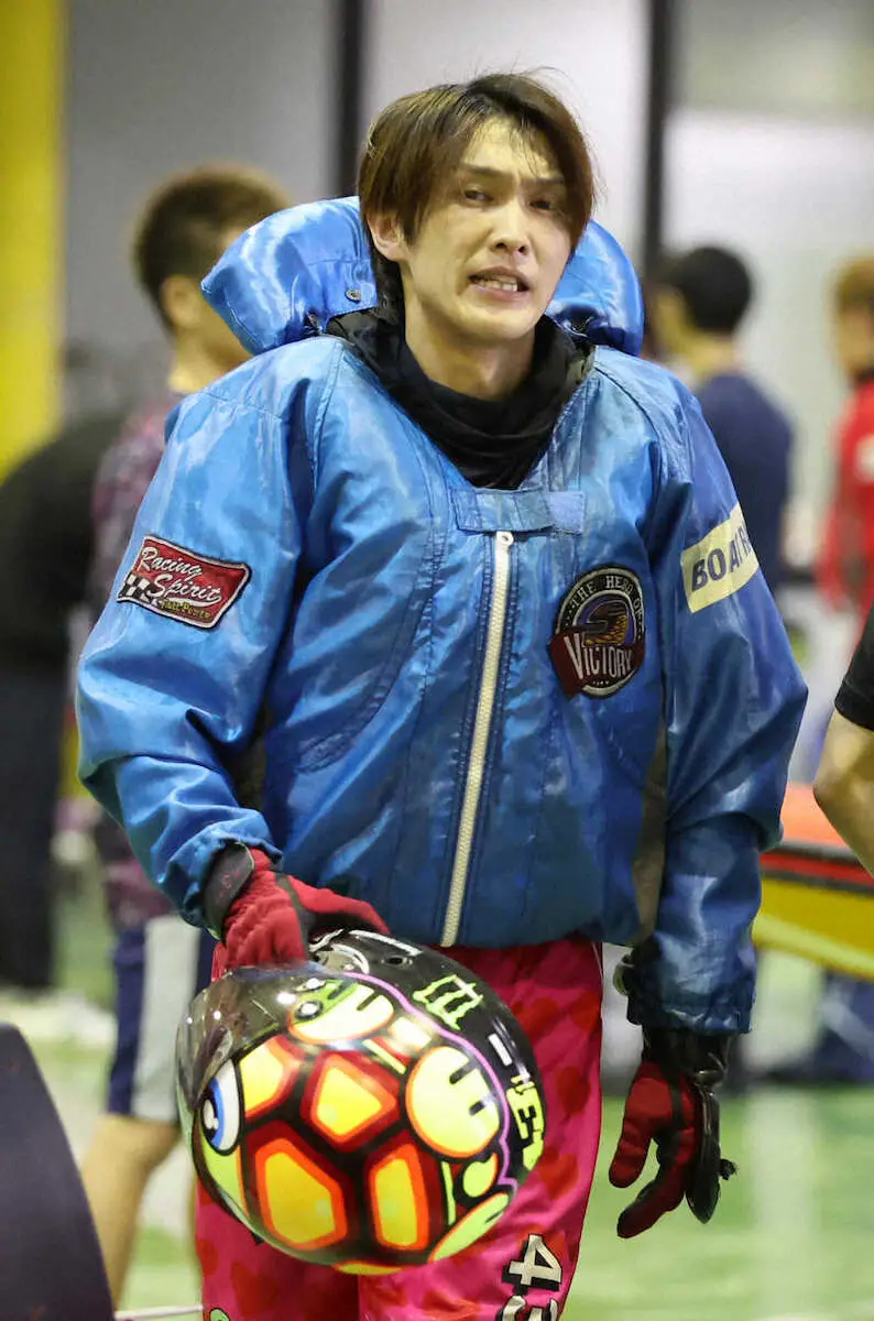 準優勝戦11Rで2着に入った岡村仁（撮影・成瀬　徹）　　